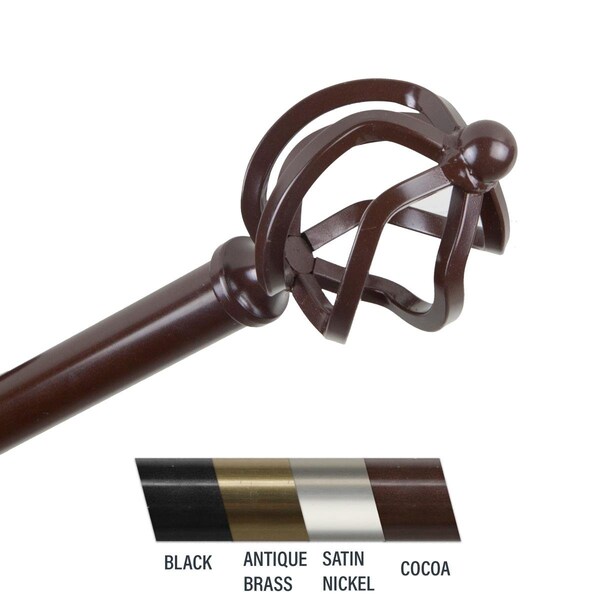 Central Design Giro 0.81 in. Curtain Rod; 28-48 in. - Cocoa 4842-287 - main